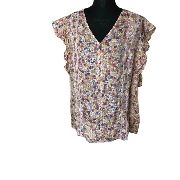 Hope & Harlow Floral Sleeveless Blouse. Size: L - Picture 2 of 11
